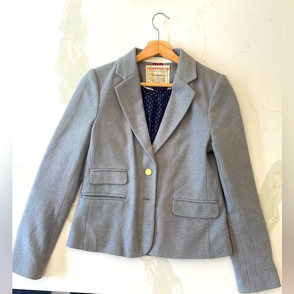 Cartonnier Wool Blend Grey Blazer